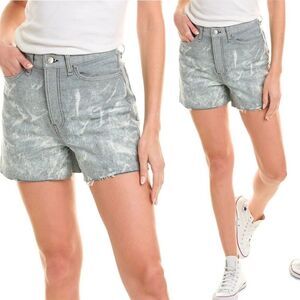 NWT New Rag & Bone Maya High Waist Tie Dye Shorts Light Grey & white